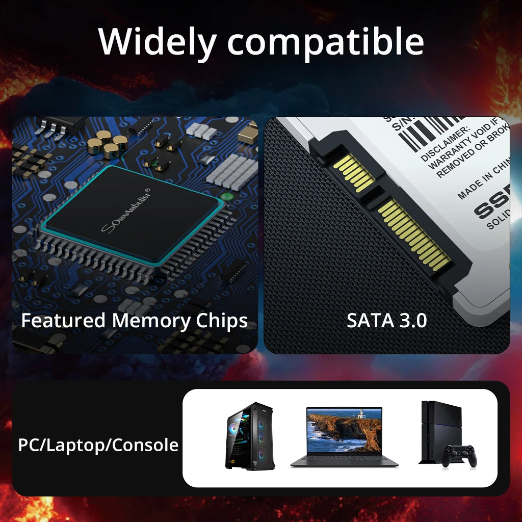 SomnAmbulist SSD 2.5 64GB 128GB 256GB 512GB for Laptop Desktop Solid