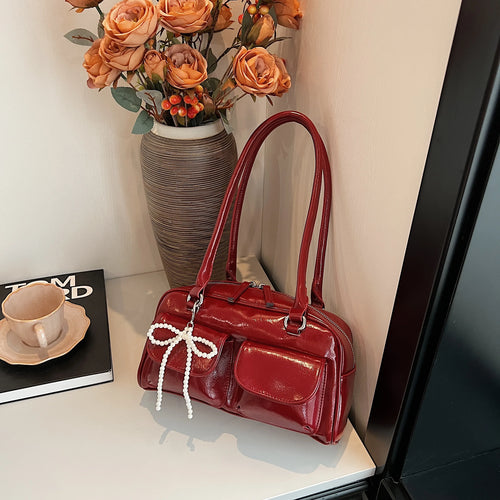 Fashionable Underarm Bow Bag for Women 2024 Korean Edition New Simple