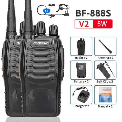 5W Baofeng BF-888S Walkie Talkie USB Plug Dual Band Portable Two Way