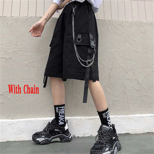 Loose Cargo Shorts Women Large Pocket Harajuku Japan Shorts Girl