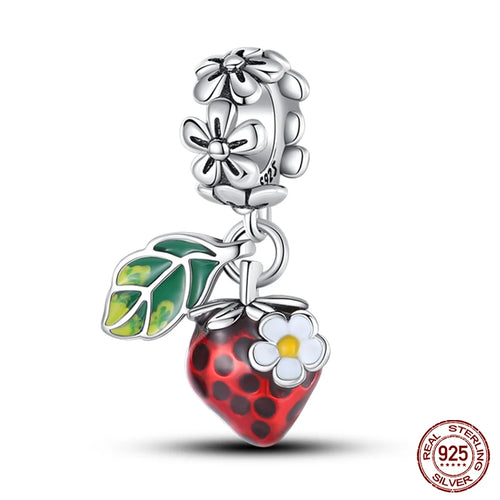925 Sterling Silver Chameleon Luminous Firefly Butterfly Charms Beads