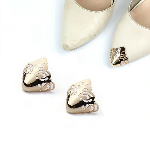 Women High Heel Metal Toe Cap Wear and Tear Concealer Anti-kicking