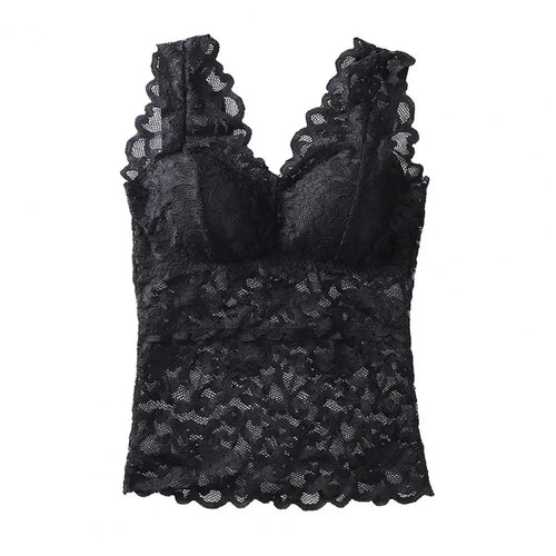 Sexy Women's Tanks Top See-through Pads Beauty Back Thin Bra Vest