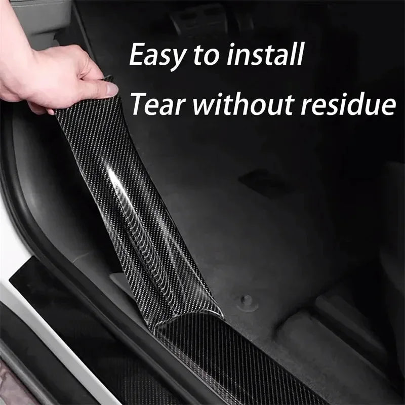 3D Carbon Fiber Car Sticker Paste Protector Strip DIY Automotive
