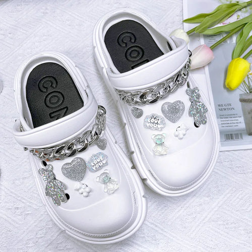Fashion Charms Sandals 2024 New Clog Shoes Outdoor Women Slippers