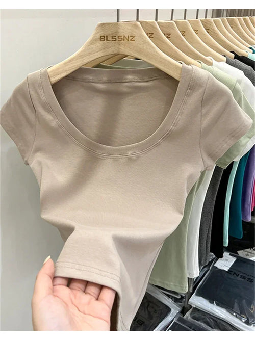 Summer Top Sexy T Shirt Women T-Shirt Korean Style Woman Clothes Slim