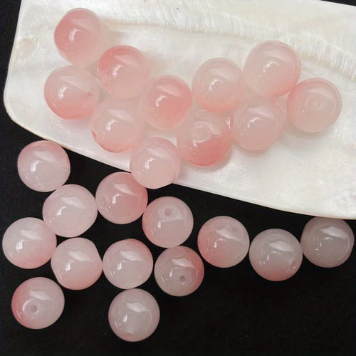 8mm/50pcs Sweet Style Dual Color Glass Loose Beads For Handmade DIY