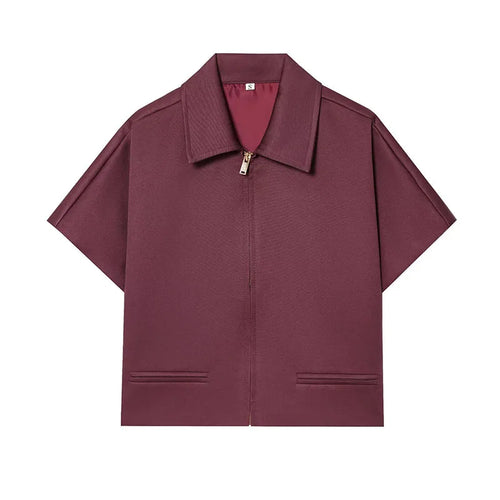 HipSeam Women Lapel Collar Short Jacket Women's Cropped Short Collared