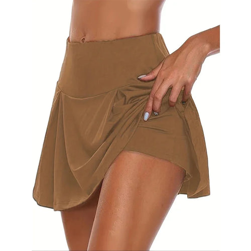 12 Colour Versatile Y2K High-Waist Skort - Breathable Stretch Fabric
