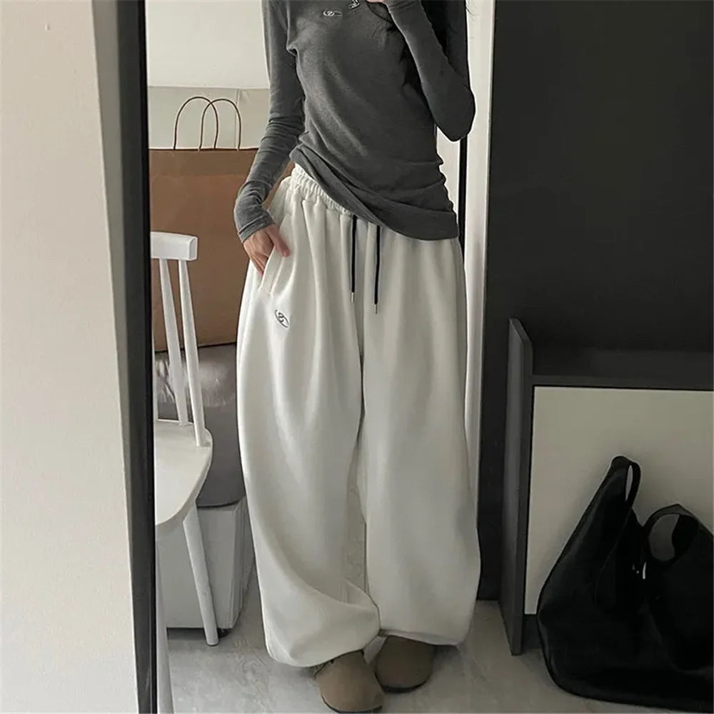 Gray Oversize Style Loose Sweatpants Women Harajuku Korean Fashion