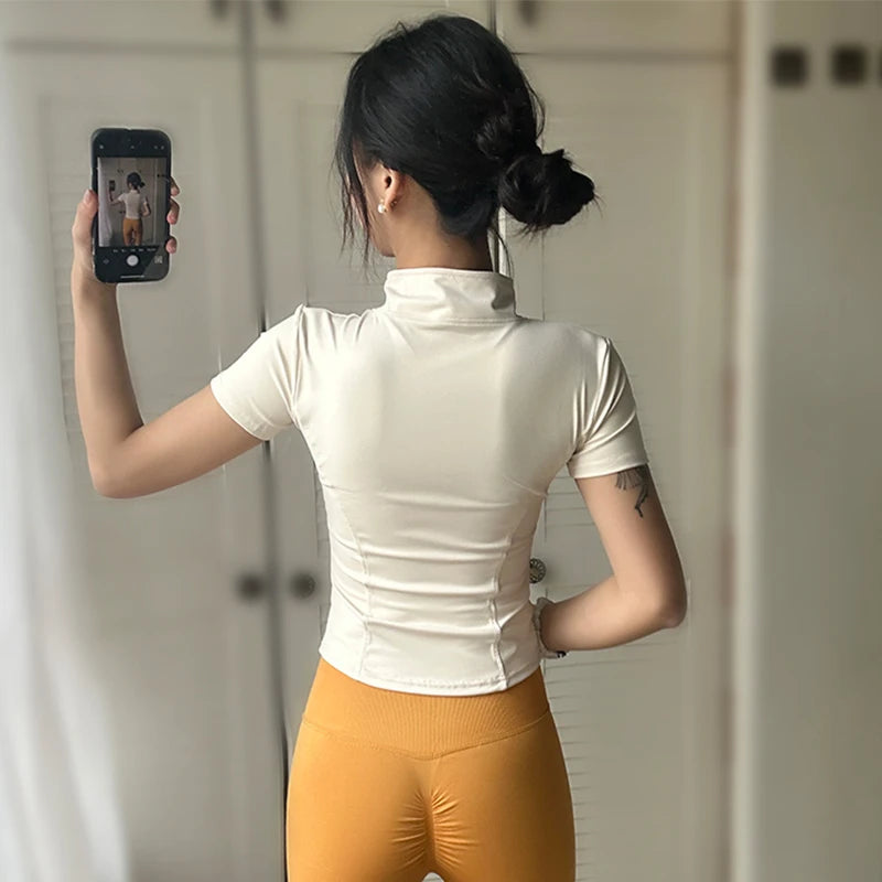 Summer High Quality Waist Slimming Training Tops Women's Quick-drying