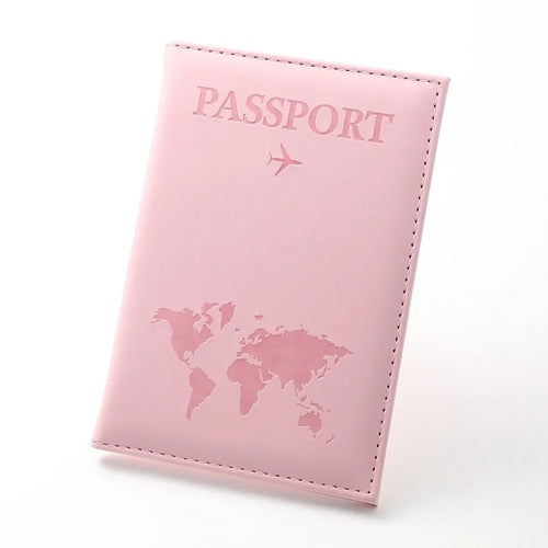 Women Fashion Pink Marble Pattern Travel Passport Cover Holder Bag