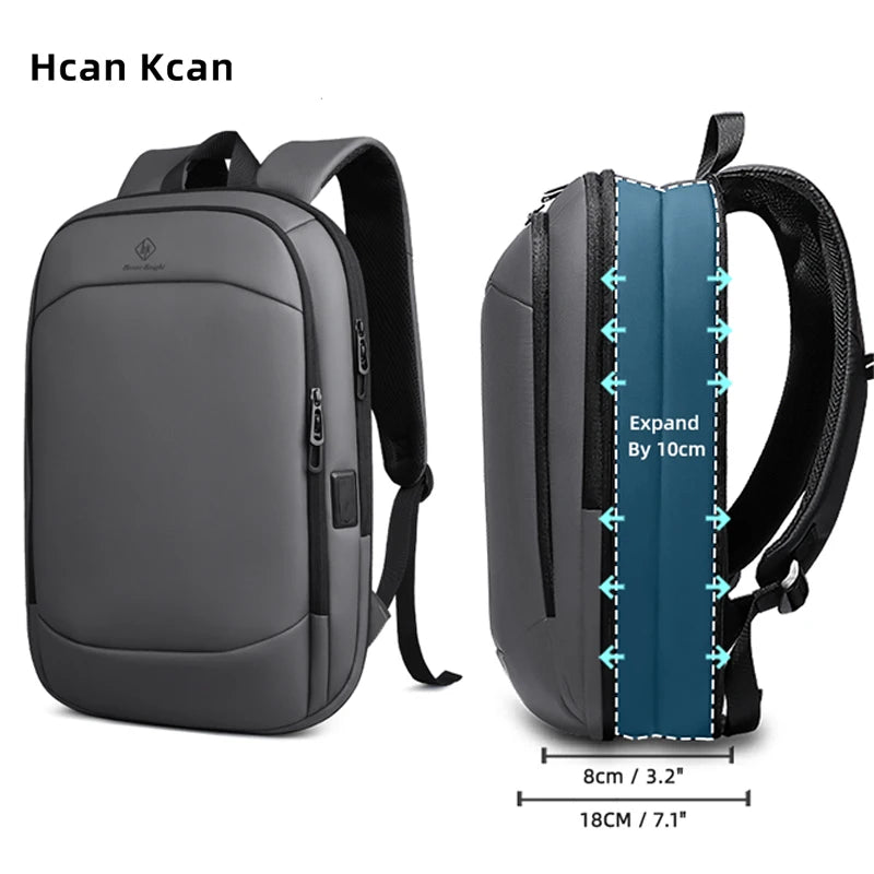 HcanKcan Men's Expandable Backpack Multifunction 17.3inch Laptop Bag