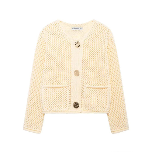 Autumn Winter Knitted Cardigans For Women Casual Button Long Sleeve