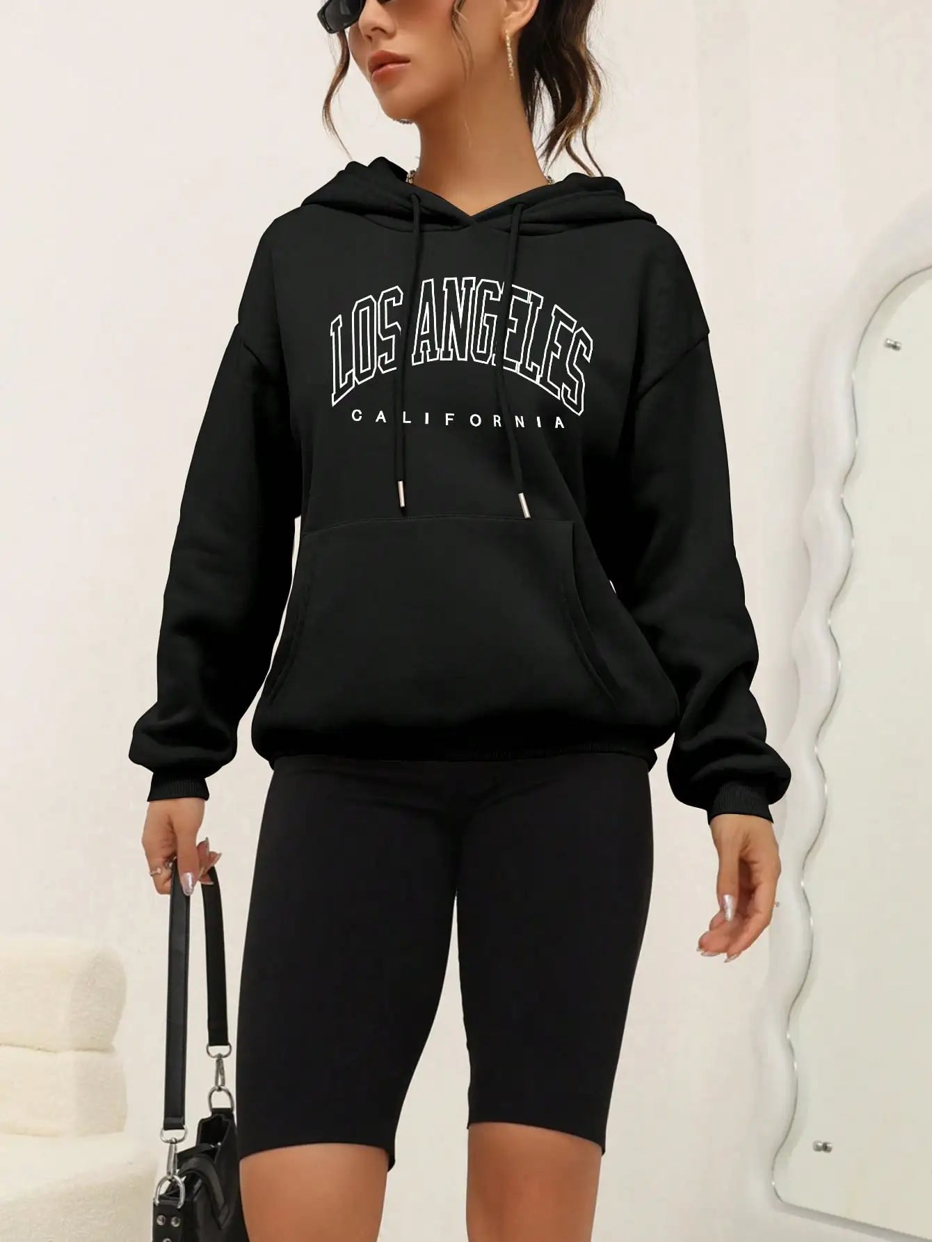 Los Angeles Art Letter Design Women Streetwear American Style Fashion