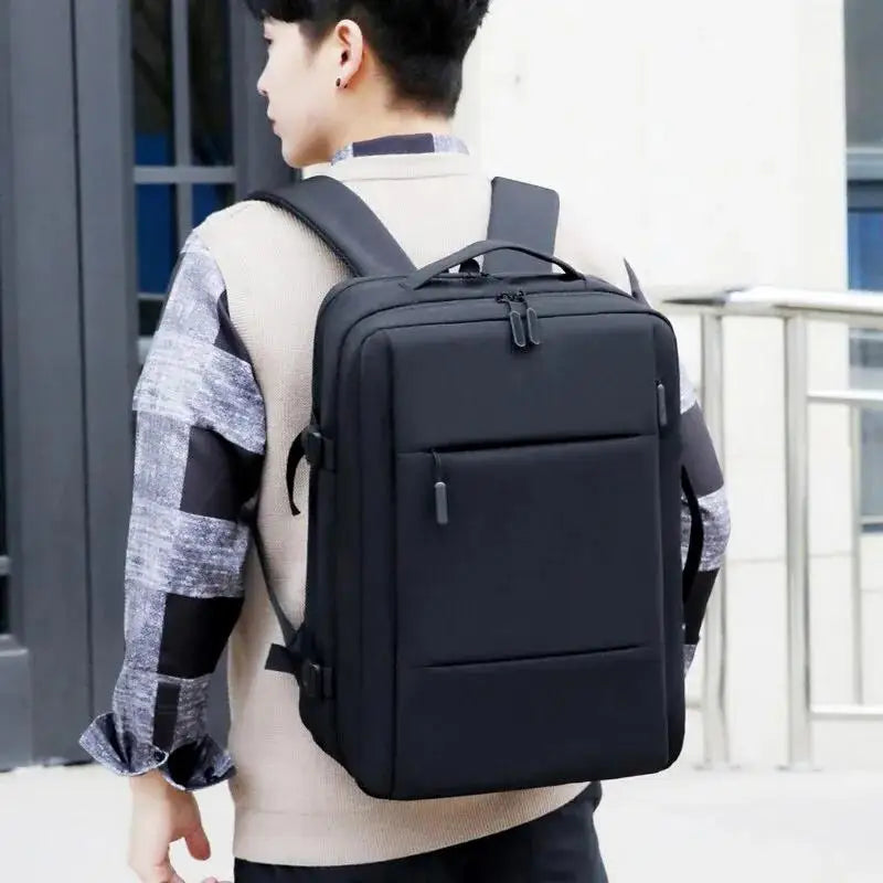 Classic Travel Backpack Men Business Backpack School Expandable USB
