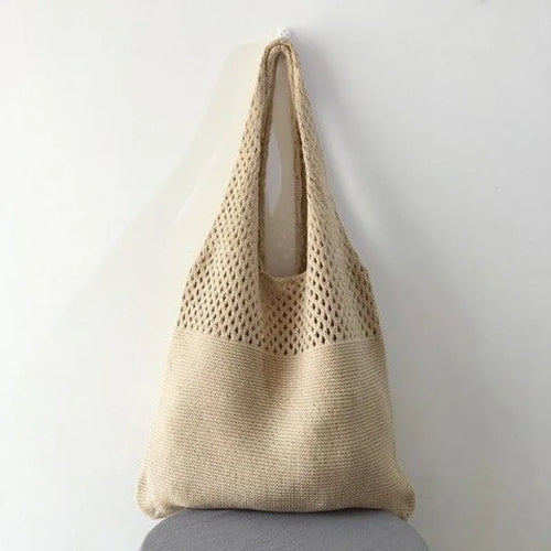 New Trend Women's Bag Crochet Handbag Retro Knitted Braid Solid Color