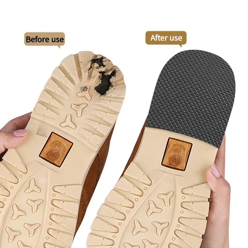 Anti-slip and anti-friction sole protector for repairing holes and