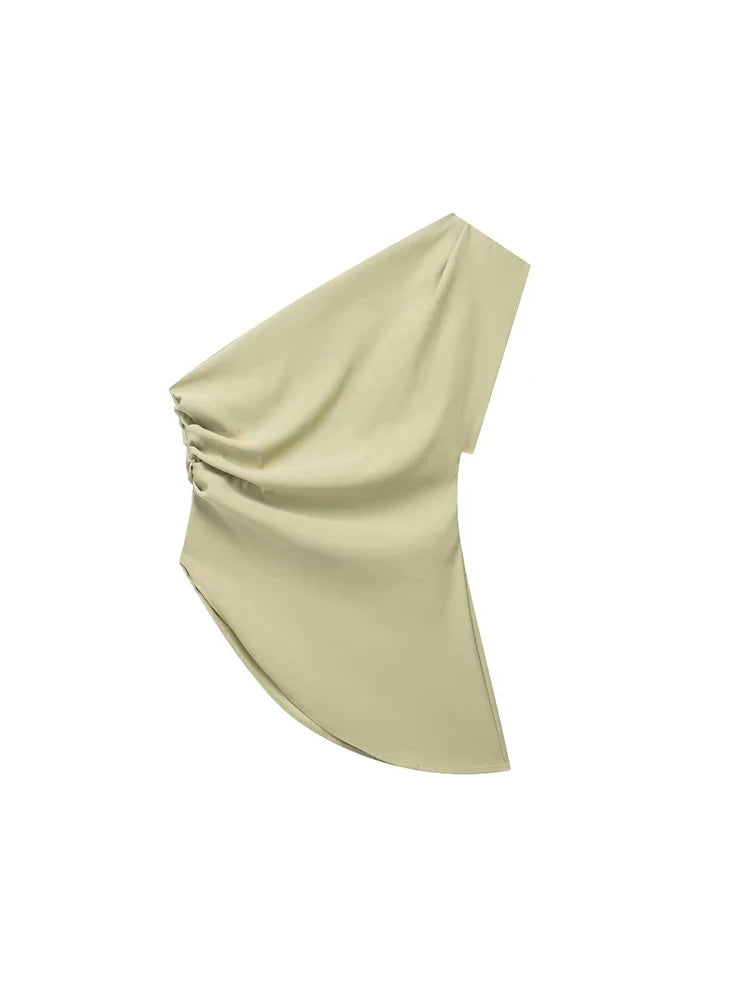 Asymmetric T-shirt New Women's Fashion Trend Spicy Girl Celebrity