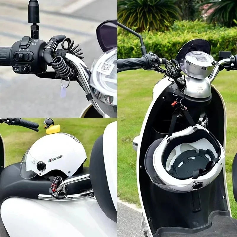 1PC Universal Helmet Password Wire Lock | Anti-Theft Security Lock for