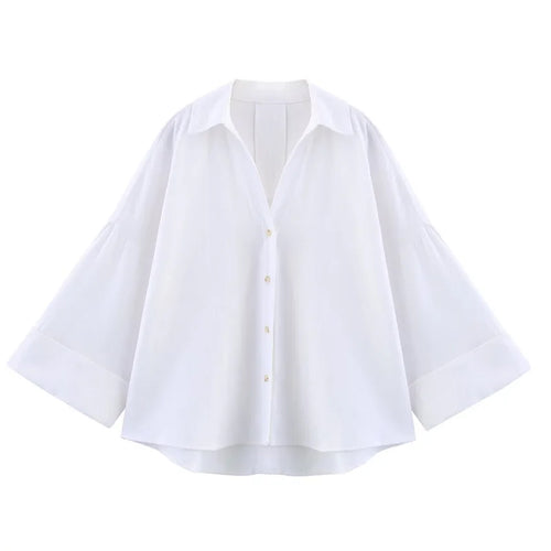 MUJER Women's Shirts Striped Oversize Shirts for Women Wide Sleeve