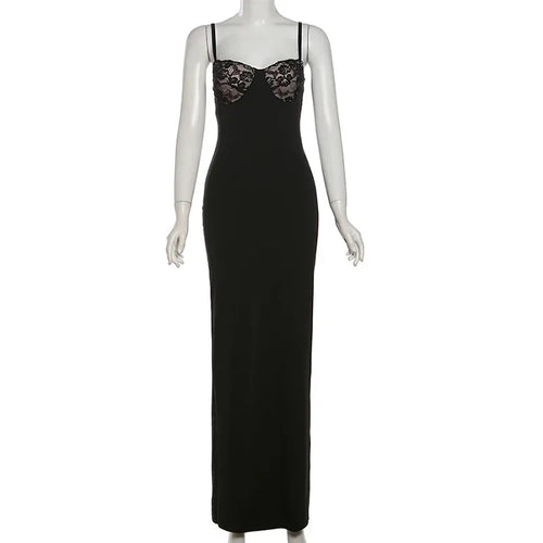 Lace Trim Sexy Backless Party Club Birthday Maxi Y2K Dress for Women