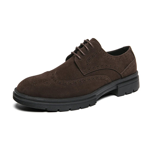 Fashionable Carved Design Men's Flat Shoes Classic Business Leather