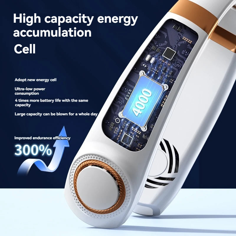 2024 New Portable Halterneck Fan USB Handheld Silent Multi-function