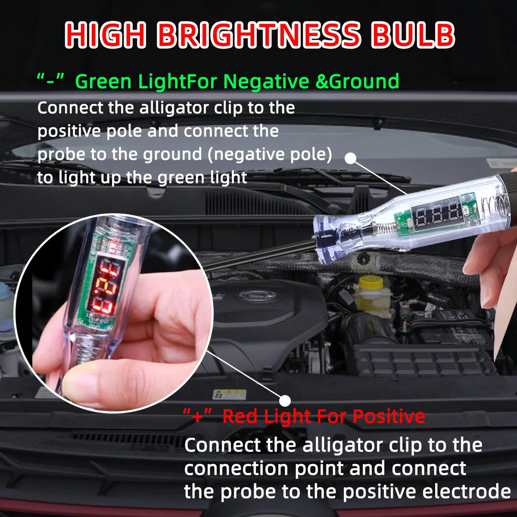 5V-120V Car Tester Pen Voltage Circuit Test DC Digital Display