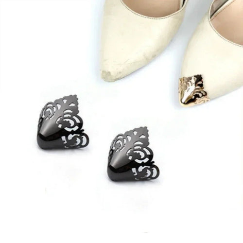 Women High Heel Metal Toe Cap Wear and Tear Concealer Anti-kicking