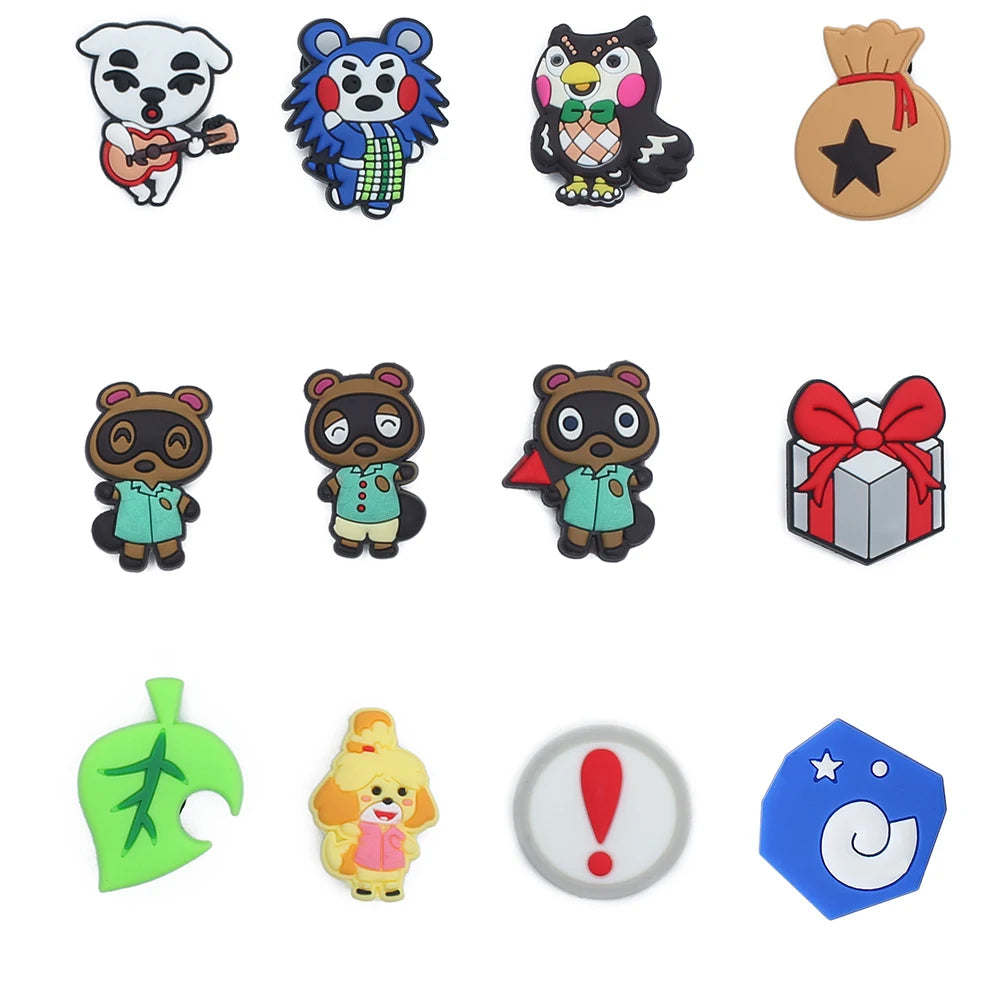 12pcs/set Animal Crossing PVC Cartoon DIY Shoe Charms Accessories for