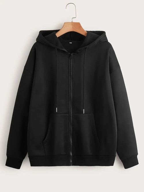 Women Fleece Zip Up Hoodies Running Sports Sweatshirts Fashion Female