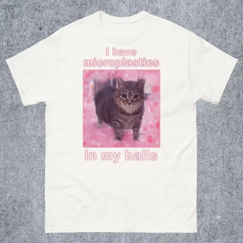 I Have Microplastics in My Balls Funny Cat Meme T-shirt Gift for Women