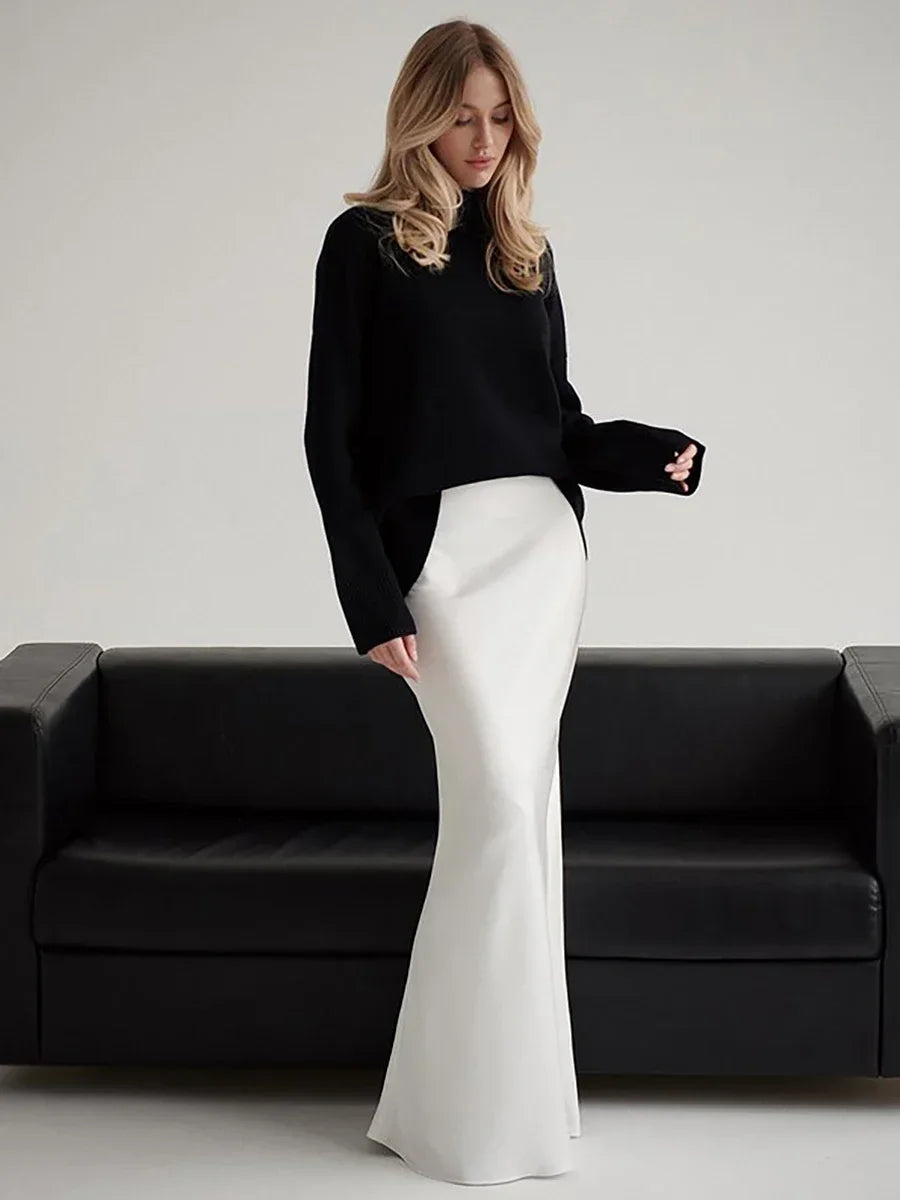 Wolfeel Casual Satin Women'S Skirt Spring Summer Fashion Loose High
