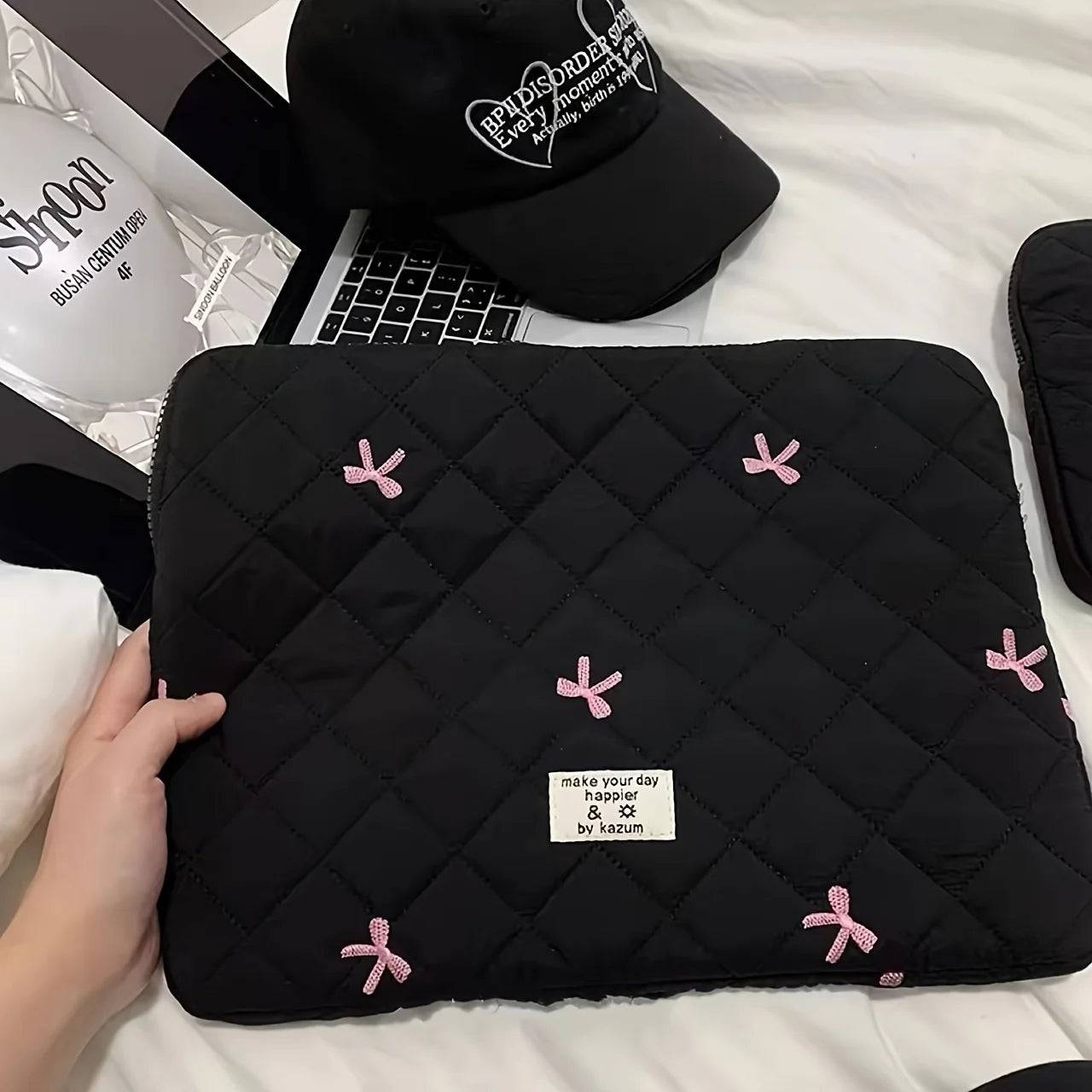 Cute Bow Graphic Laptop Bag Tablet Sleeve Case 11 13.3 14 15.6 Inch