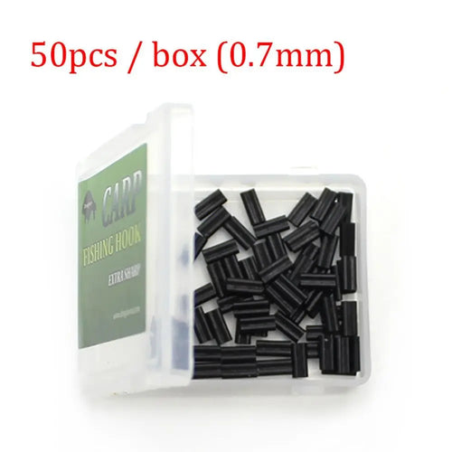 50pcs 0.6mm 0.7mm Double Oval Fishing Line Crimping Tube Wire Crimp