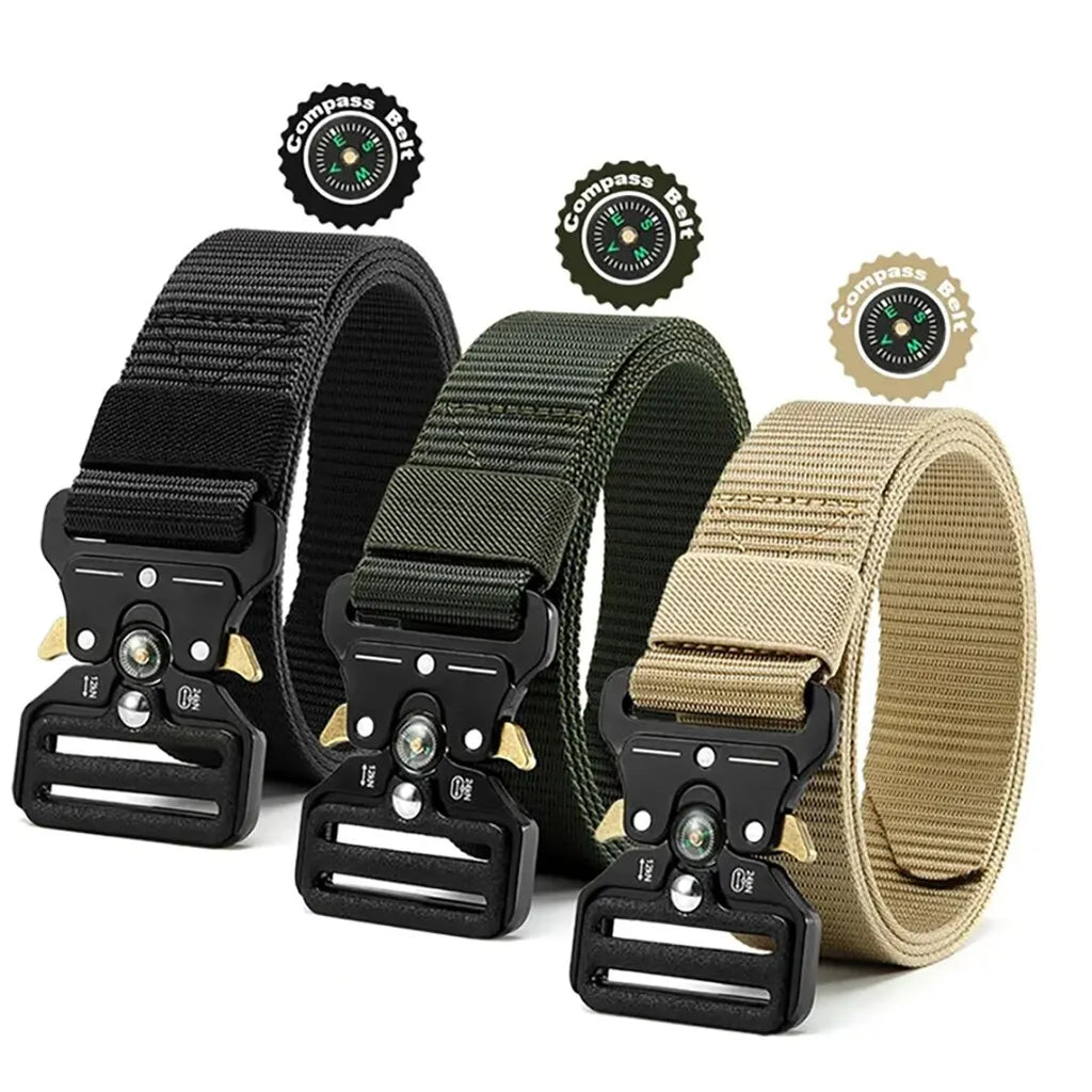 Men's Belt Outdoor Multi Function Compass Belt High Quality Canvas For