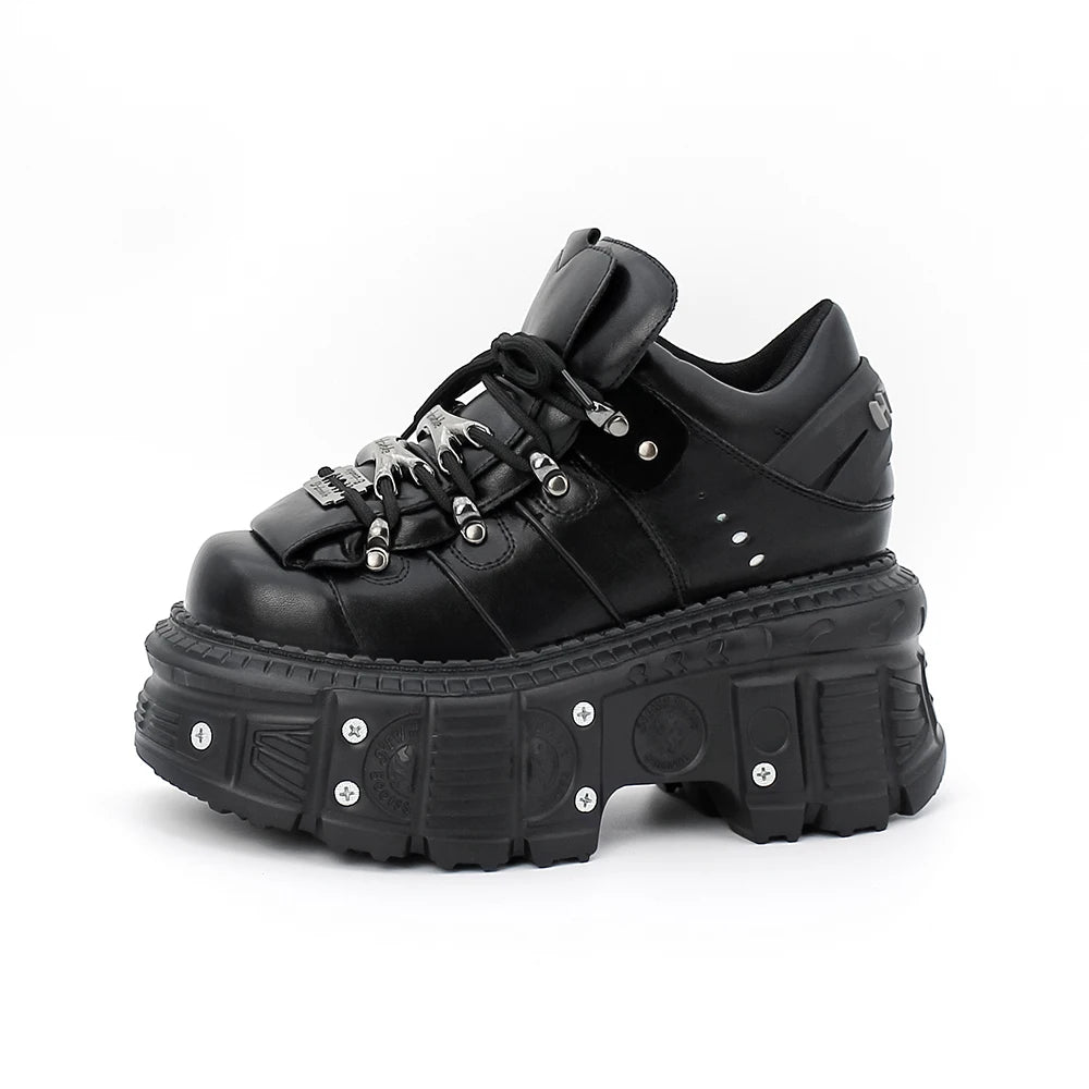 New Women Shoes Punk Style  Lace-up Heel Height 6CM Platform Shoes