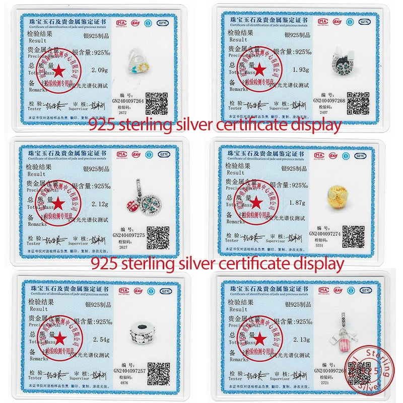 925 Sterling Silver Chameleon Luminous Firefly Butterfly Charms Beads