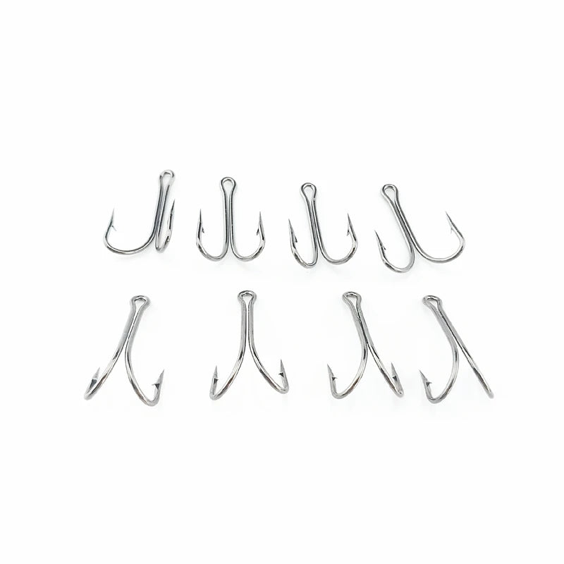 10pcs/box Double Fishing Hook Carbon Steel Crank Barbed Jig Hook for