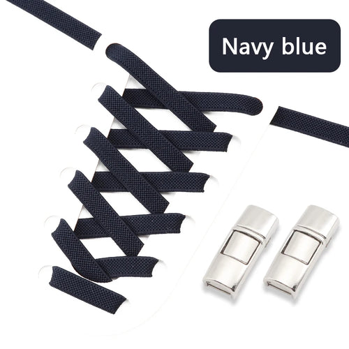 Elastic Laces Sneakers Press Lock Shoelaces Without Ties 8MM Wide