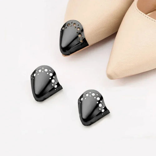 Women High Heel Metal Toe Cap Wear and Tear Concealer Anti-kicking