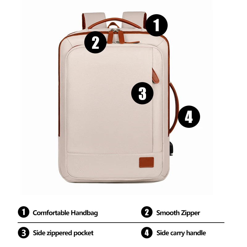 Mycobags Unisex Waterproof Oxford USB Laptop Backpack for College