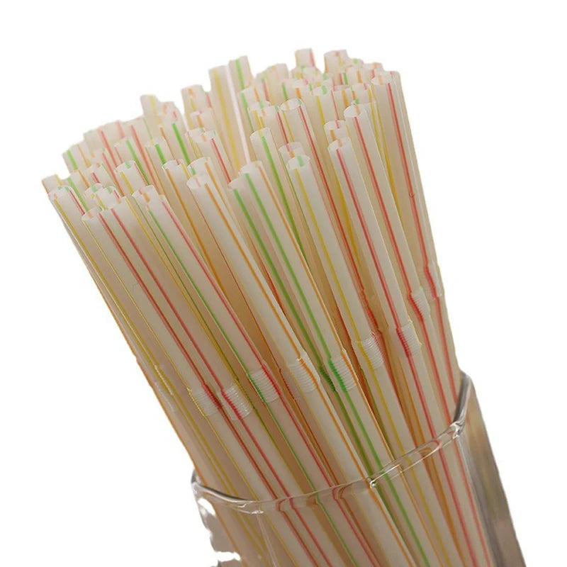 100Pcs Colorful Bendable Straw Drinking Kunststof Straw for Milk Tea