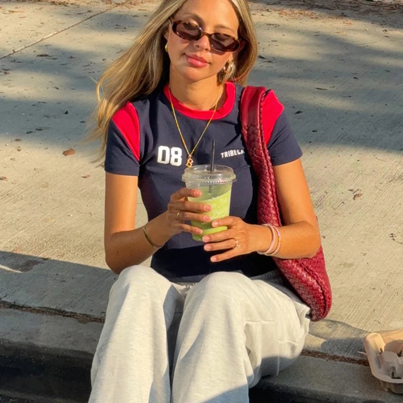 2000s Tops Aesthetics Sexy Summer Streetwear Women's Tees Casual
