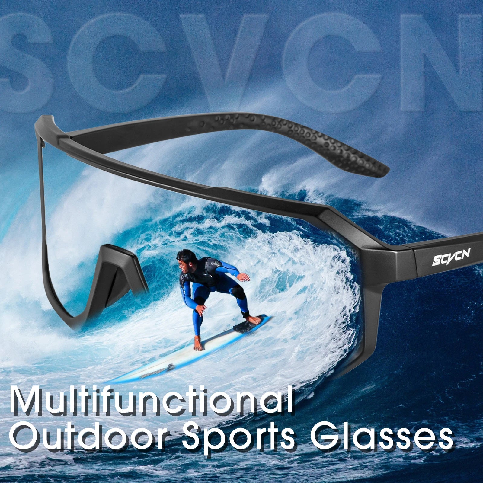 SCVCN New Cycling Glasses Bike Sunglasses Men UV400 Eyewear Outdoor