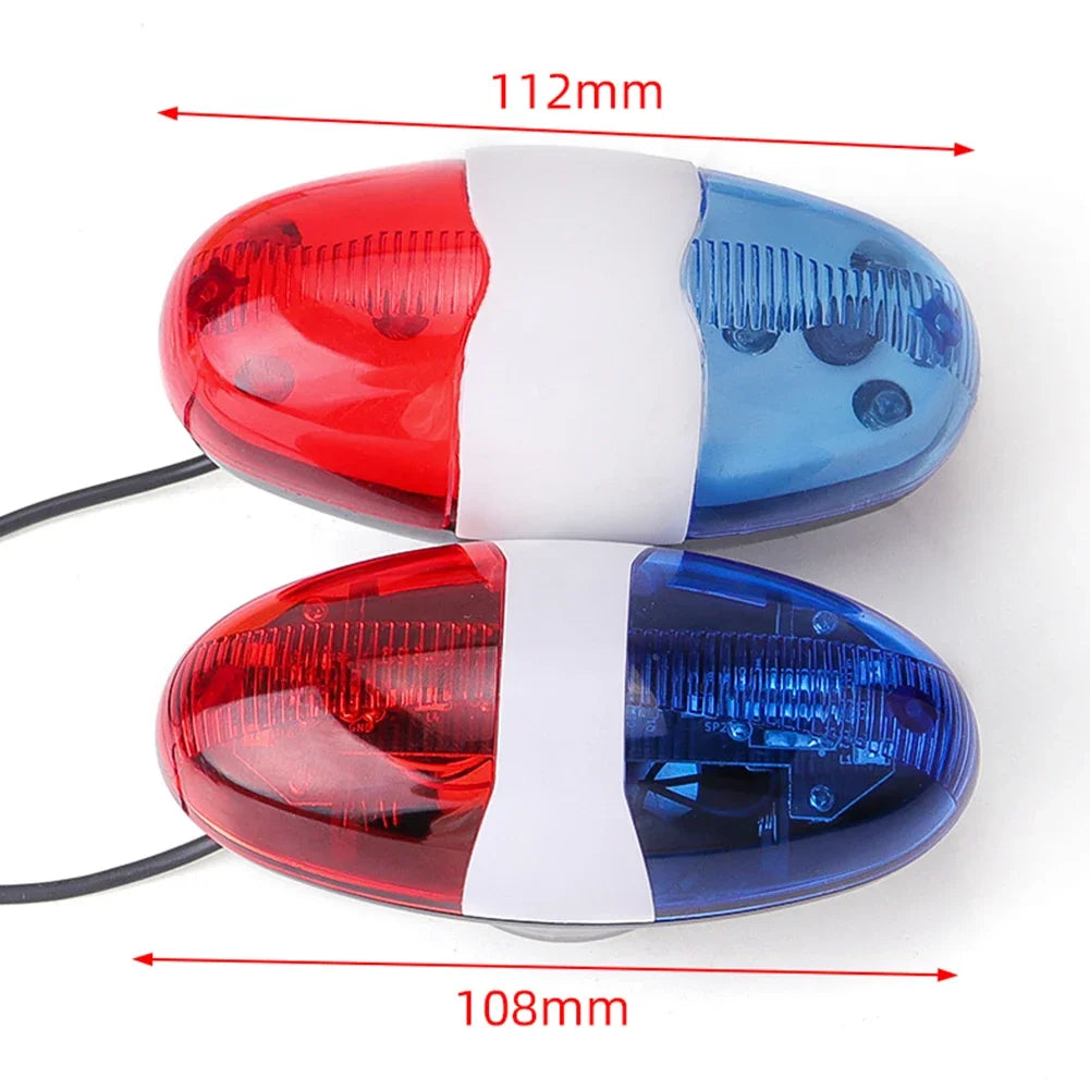 Bicycles Bell Police Car Light 6 LED 4 Tone Bicycle Horn Children's