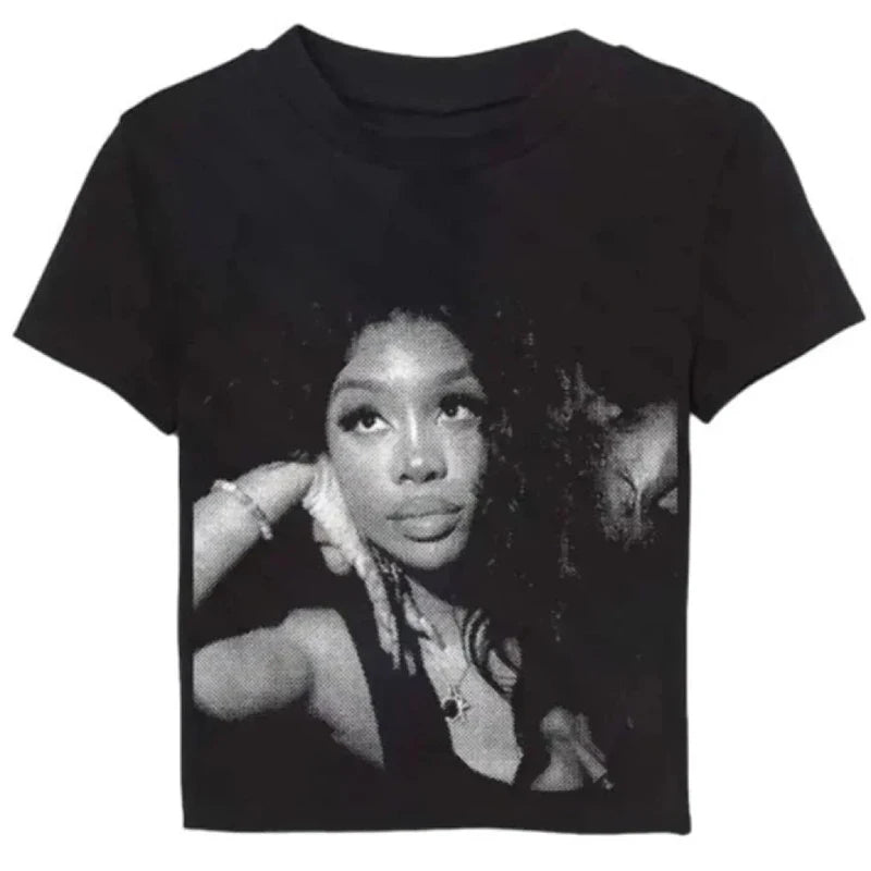 2024 Summer New Women's Cotton T-Shirt Pattern Printing Loose Clothing