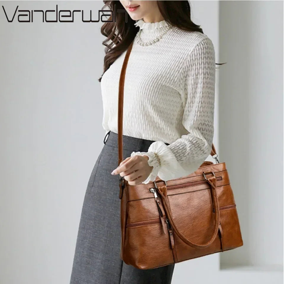 Elegant Handbag For Women High Quality Leather Top-Handle Bags Purse