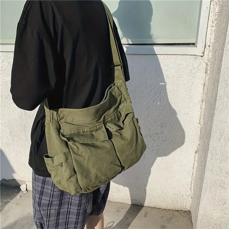 Women Vintage Handbag Canvas Teenager Shoulder Tote Bags Messenger